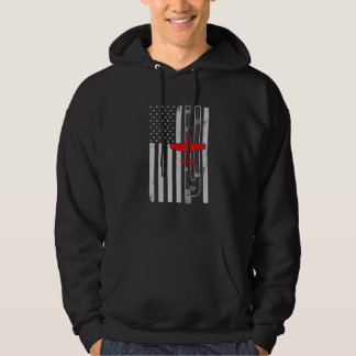 P51 Mustang Ww2 vliegtuig Amerikaanse Vlagbaan P51 Hoodie