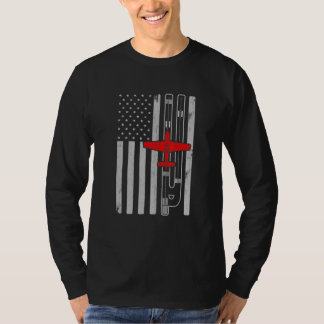 P51 Mustang Ww2 vliegtuig Amerikaanse Vlagbaan P51 T-shirt