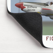 P51D Red Tail-strijder, gevlogen door Tuskegee Air Muismat (Hoek)