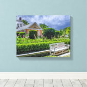 P527004(1)-Governor's Palace Gardens met Bench Canvas Afdruk (Insitu (Houten vloer))
