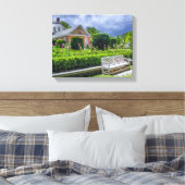 P527004(1)-Governor's Palace Gardens met Bench Canvas Afdruk (Insitu (Slaapkamer))