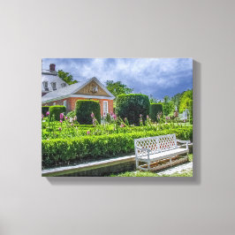 P527004(1)-Governor's Palace Gardens met Bench Canvas Afdruk