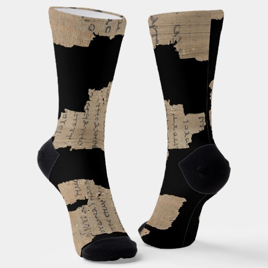 P52 Papyrus Fragment Socks –Earliest New Testament Sokken (Gebogen)