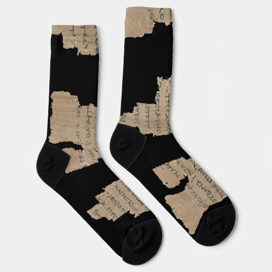 P52 Papyrus Fragment Socks –Earliest New Testament Sokken (Rechts)