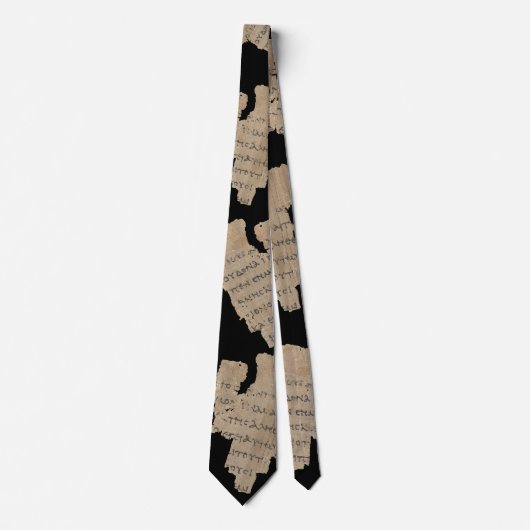 P52 Papyrus Fragment Tie–Eerste Nieuw Testament Stropdas (Voorkant)