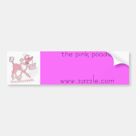 p5, de roze poedelwww.zazzle.com bumpersticker (Voorkant)