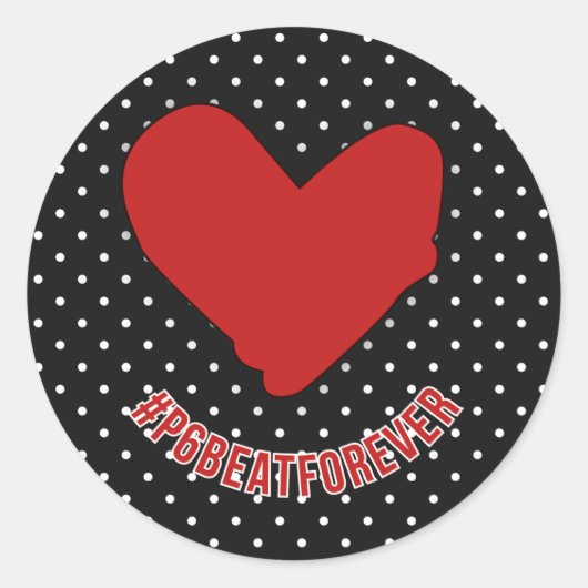 #P6BEATFOREVER RONDE STICKER (Voorkant)