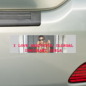 P8080479, IK HOU VAN MOOIE ILLEGALE IMMIGRANT GI.. BUMPERSTICKER (Op auto)