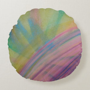 P9 Unieke Kleurrijke Abstracte Kunst Rond Kussen