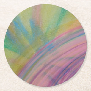 P9 Unieke Kleurrijke Abstracte Kunst Ronde Kartonnen Onderzetter
