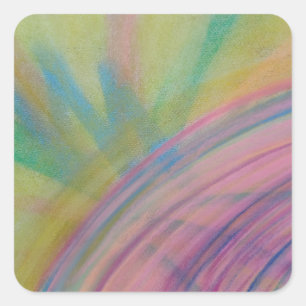 P9 Unieke Kleurrijke Abstracte Kunst Vierkante Sticker
