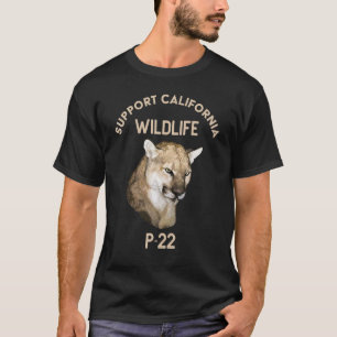 P 22 Poema Leeuw Steun Californische Wilde Dieren T-shirt