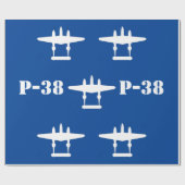 P-38 Bliksem Blauw & Wit Cadeaupapier (Vlak)