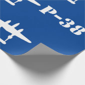 P-38 Bliksem Blauw & Wit Cadeaupapier (Hoek)