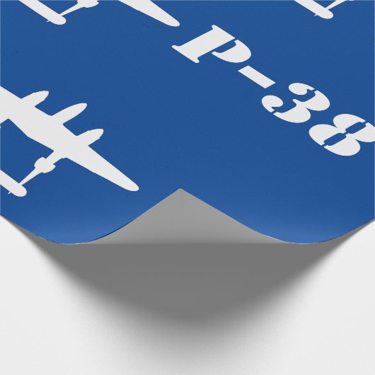 P-38 Bliksem Blauw & Wit Cadeaupapier (Hoek)