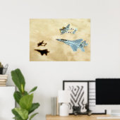 P-38 Bliksem en F-15 Eagle Poster (Thuiskantoor)