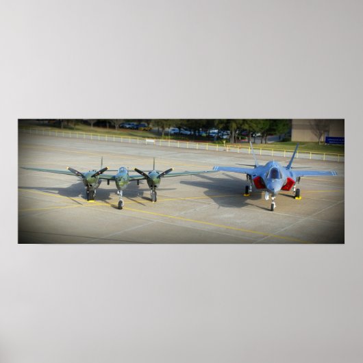 P-38 Bliksem en F-35 Bliksem II Poster (Voorkant)