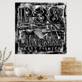 P-38 Bliksem Poster (Keuken)