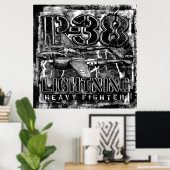 P-38 Bliksem Poster (Thuiskantoor)