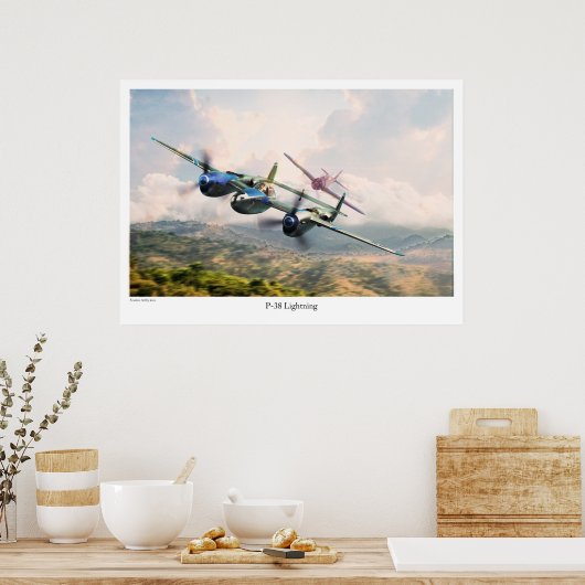 P-38 Bliksem Poster (Keuken)