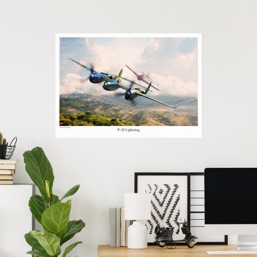 P-38 Bliksem Poster (Thuiskantoor)