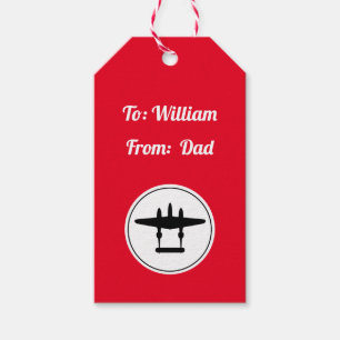 P-38 Bliksem Silhouette White Circle Red Back Gi Cadeaulabel