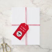 P-38 Bliksem Silhouette White Circle Red Back Gi Cadeaulabel (Met Touw)