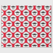 P-38 Bliksemschicht Witte Cirkel Rood Rug Cadeaupapier (Vlak)