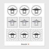 P-38 D-dagstrepen en zilhouette stapelbare vinyl Sticker (Vel)