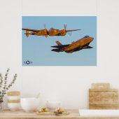 P-38 LICHTING EN F-35A LICHTING II POSTER (Keuken)
