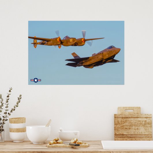 P-38 LICHTING EN F-35A LICHTING II POSTER (Keuken)