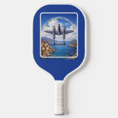 P-38 Lightning boven de Middellandse Zee Pickleball Paddle (Voorkant)