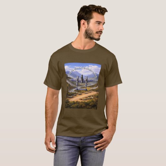 P-38 Lightning China Birma India Campagne T-shirt (Voorkant volledig)