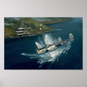 P-38 Lightning Combat van Jack Fellows Poster
