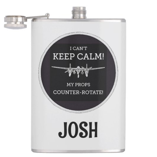 P-38 Lightning Custom Vinyl Verpakte kolf Heupfles (Geopend)