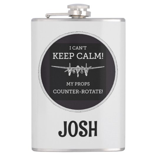 P-38 Lightning Custom Vinyl Verpakte kolf Heupfles (Voorkant)