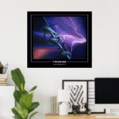 P-38 Lightning Fork-Tailed Devil Poster (Thuiskantoor)