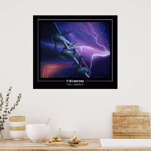 P-38 Lightning Fork-Tailed Devil Poster (Keuken)