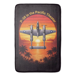 P-38 Lightning in de Stille Oceaan Badmat