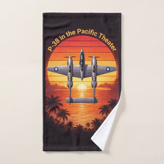 P-38 Lightning in de Stille Oceaan Handdoek (Handdoek)