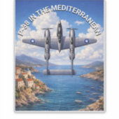 P-38 Lightning in het Middellandse Zeetheater Sticker (Voorkant)
