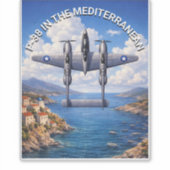 P-38 Lightning in the Mediterranean Theater Sticker (Voorkant)