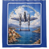 P-38 Lightning Over the Mediterranean Douchegordijn (Voorkant)