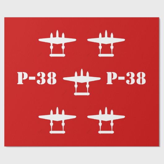 P-38 Lightning rood en wit Cadeaupapier (Vlak)
