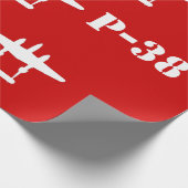 P-38 Lightning rood en wit Cadeaupapier (Hoek)
