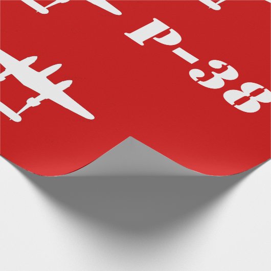 P-38 Lightning rood en wit Cadeaupapier (Hoek)