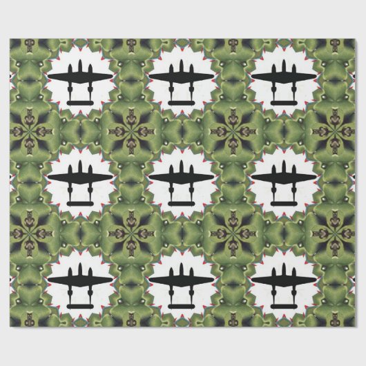 P-38 Lightning Silhouet Cadeaupapier (Vlak)