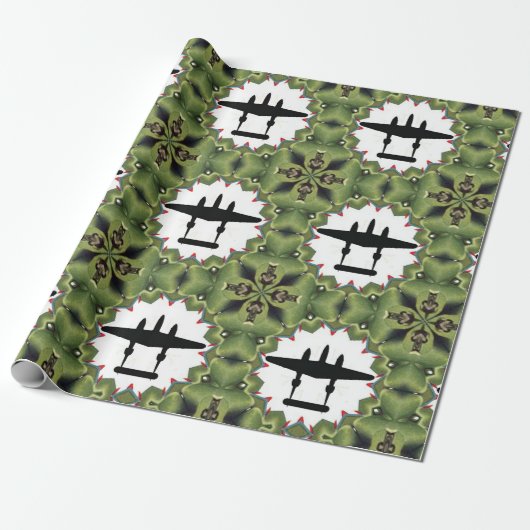 P-38 Lightning Silhouet Cadeaupapier (Uitgerold)