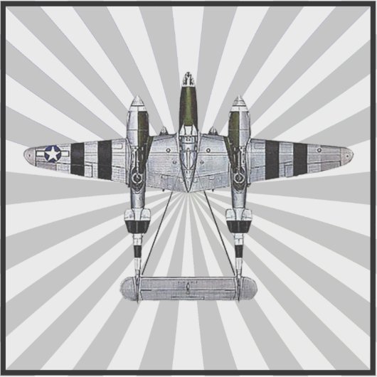 P-38 Lightning Starburst Sticker (Voorkant)