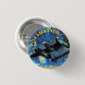 P-38 Lightning Sterrennacht Pin Ronde Button 3,2 Cm (Voorkant /achterkant)